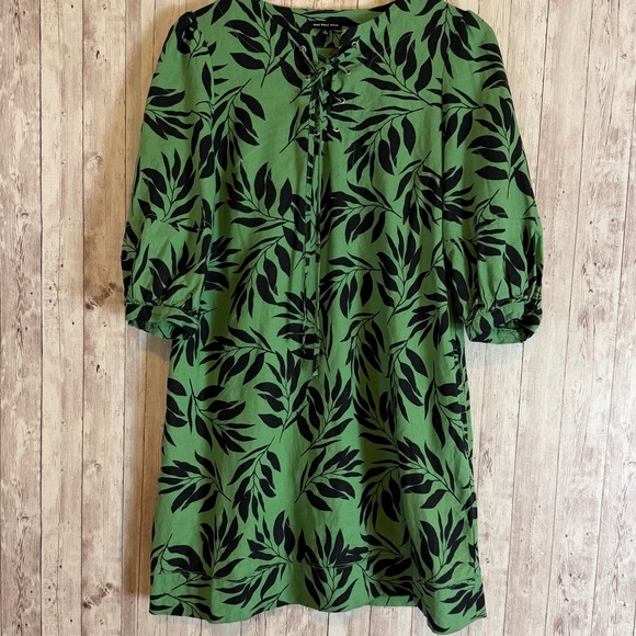 Who What Wear Dresses & Skirts - Who What Wear Island Palm Linen Blend Shift Dress